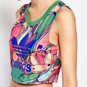 Adidas Bananas Trefoil Cropped Tank Top